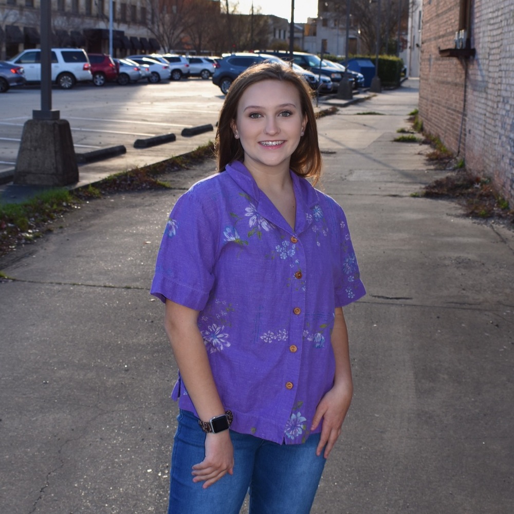 medium purple button up